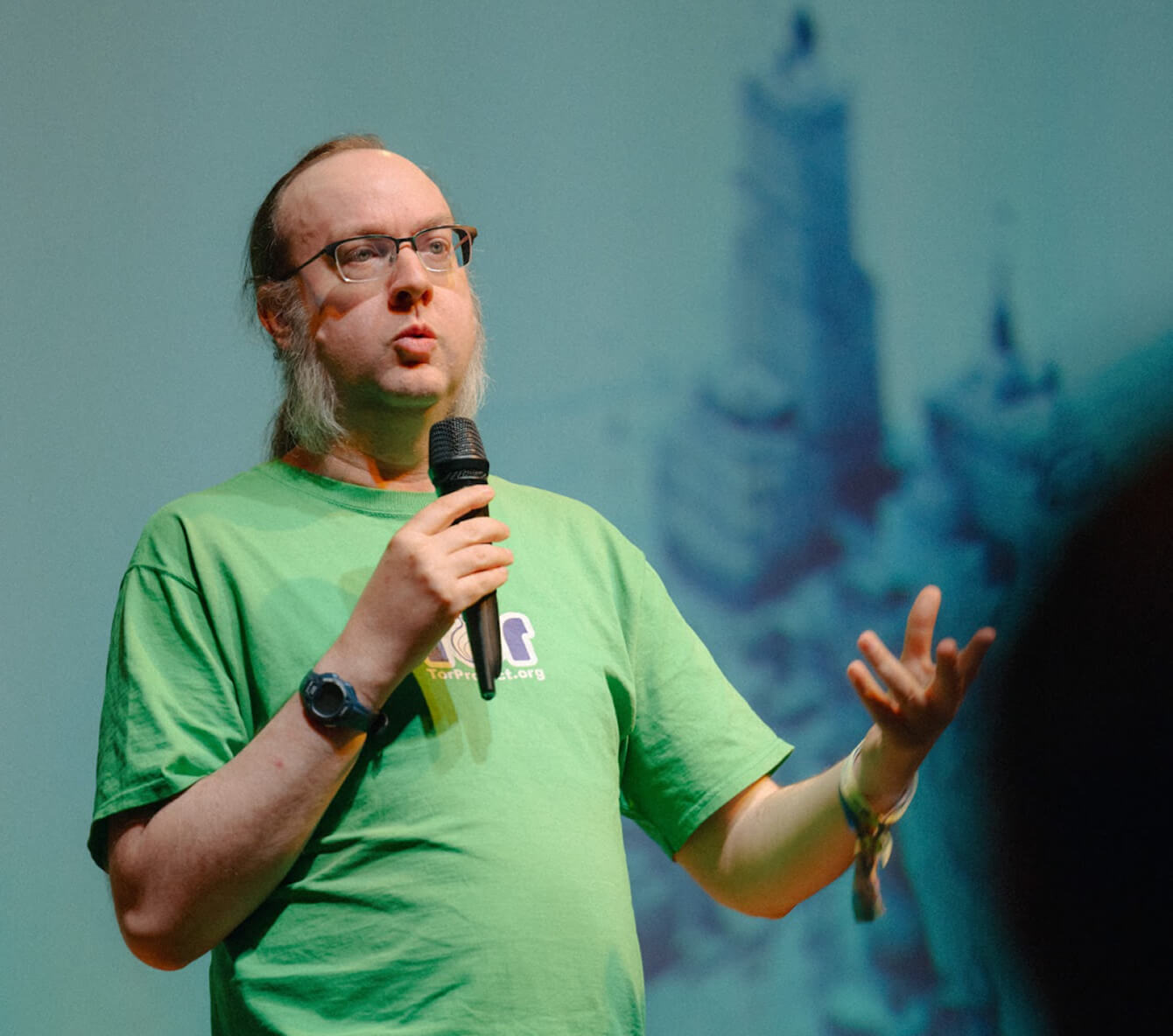 Roger Dingledine of the Tor Project on stage