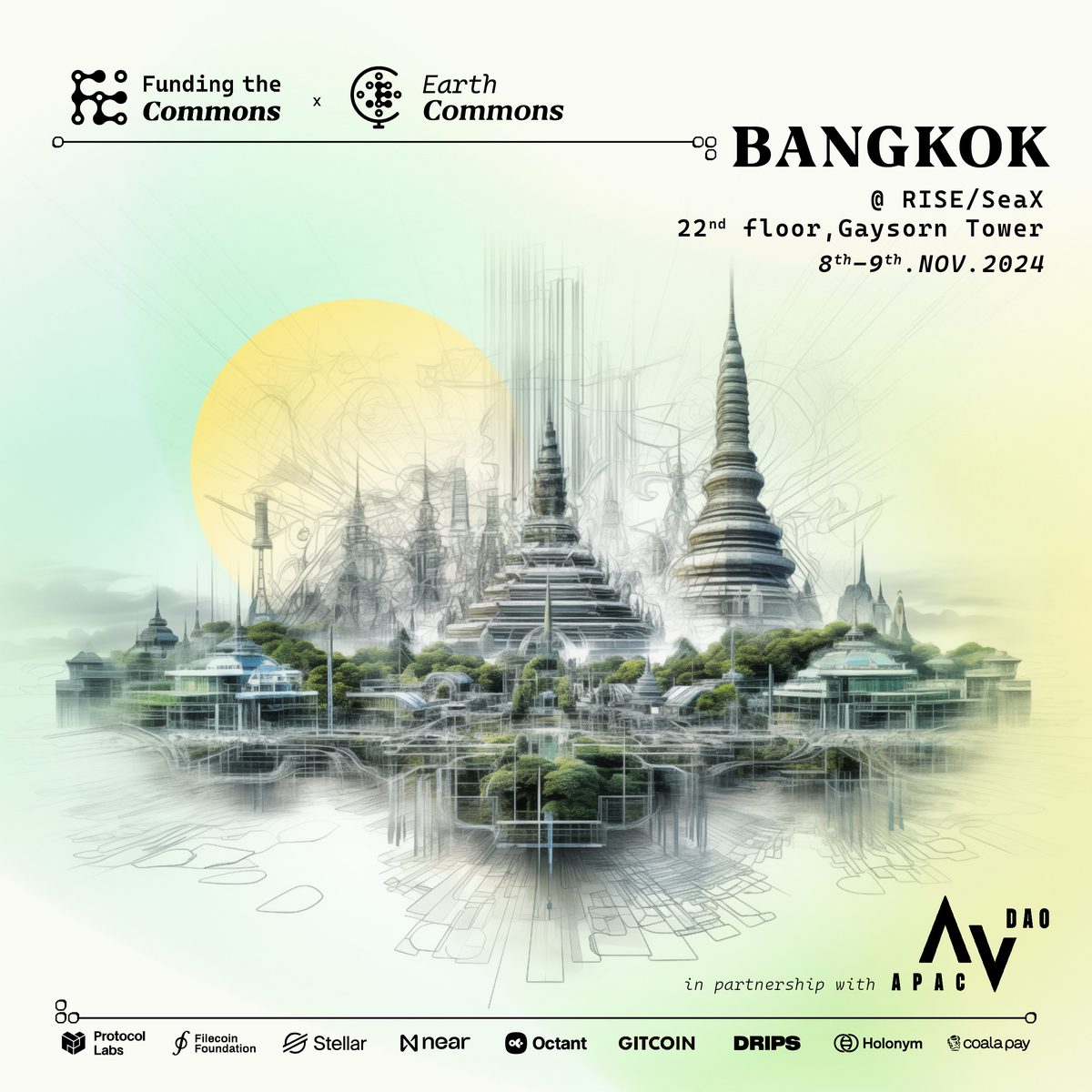 Funding the Commons & Earth Commons Bangkok 2024 poster