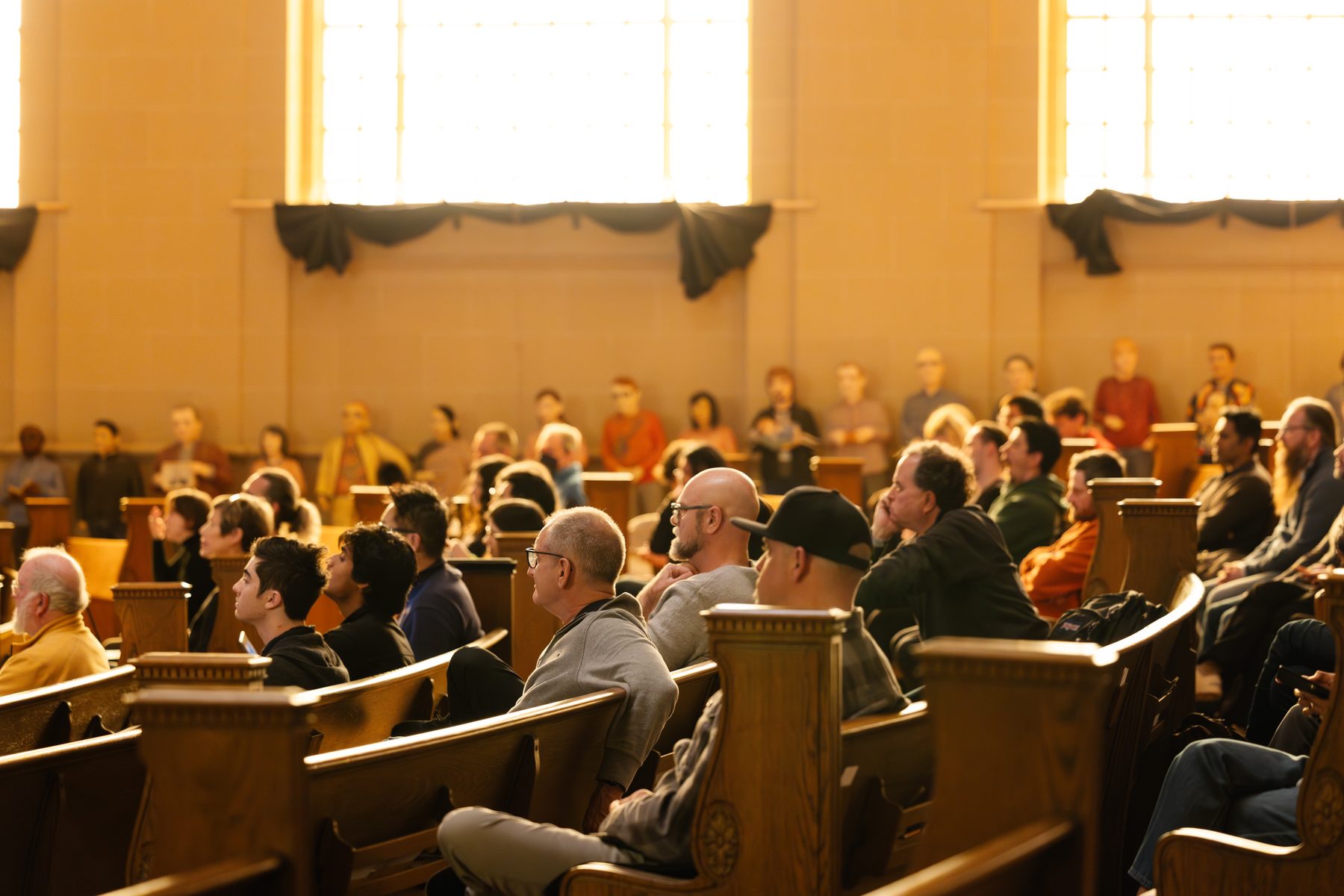 The audience at Funding the Commons San Francisco 2025, in the Internet Archive great room