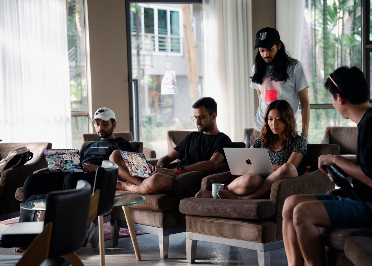 Founders working side by side in a residency space