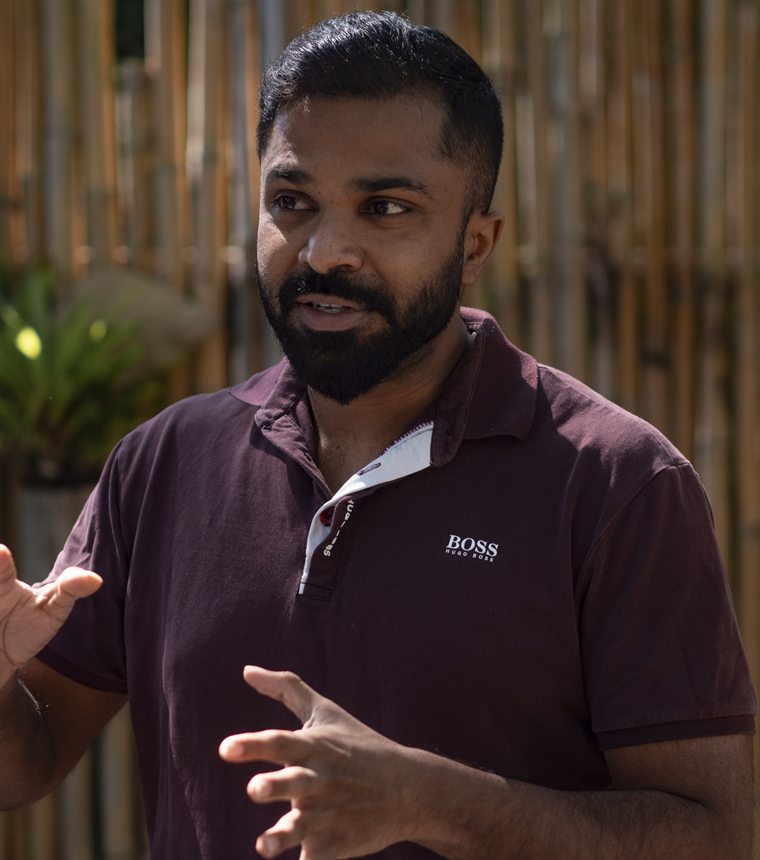 Arun Philips at a Funding the Commons residency